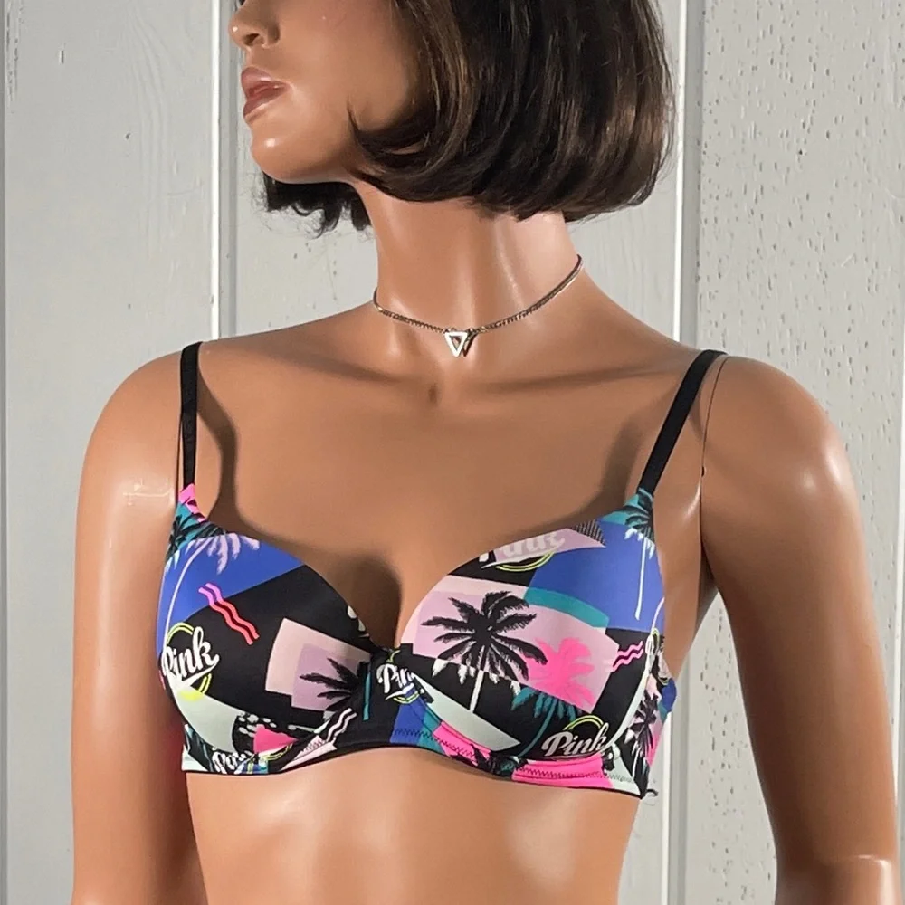 * PINK Victoria Secret Women's  Tropical Wear Everywhere Bra Sz 32D